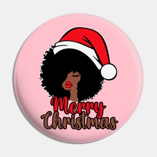 Merry Christmas, Black Woman Santa, Black Mrs Santa Claus Pin