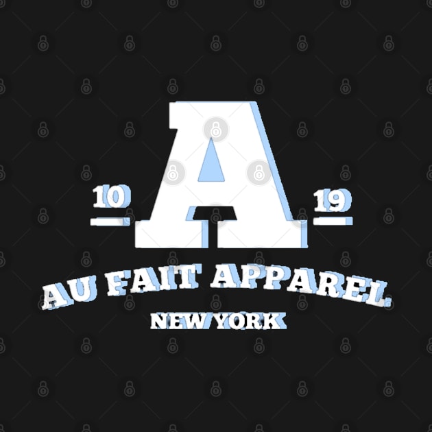 Aufait white og 1 logo light blue New York by Au Fait Apparel 