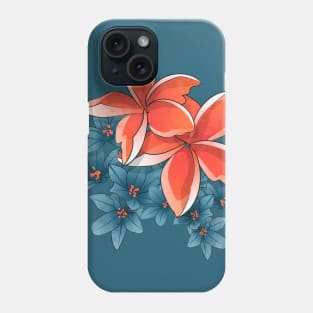 Complementary flowers // orange and blue Phone Case