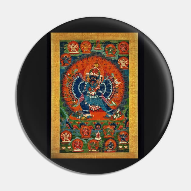 Yamantaka Tibetan Buddhist Deity Thangka Reproduction Pin by TammyWinandArt