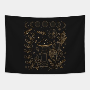 Goblincore Aesthetic Cottagecore Dark Academia Mushroom Tapestry