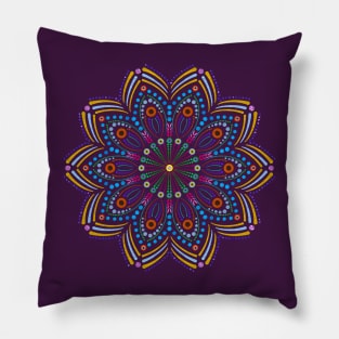 Nature Dot Art Illusion Mandala Pillow