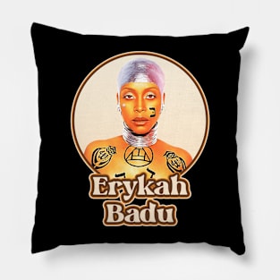 Erykah Badu Retro 70s Tribute Icons Pillow