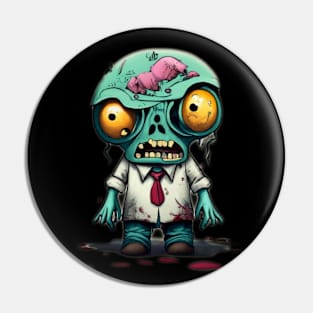 Funny mini zombie halloween Pin