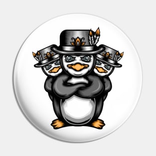 Penguins With Hats Pin