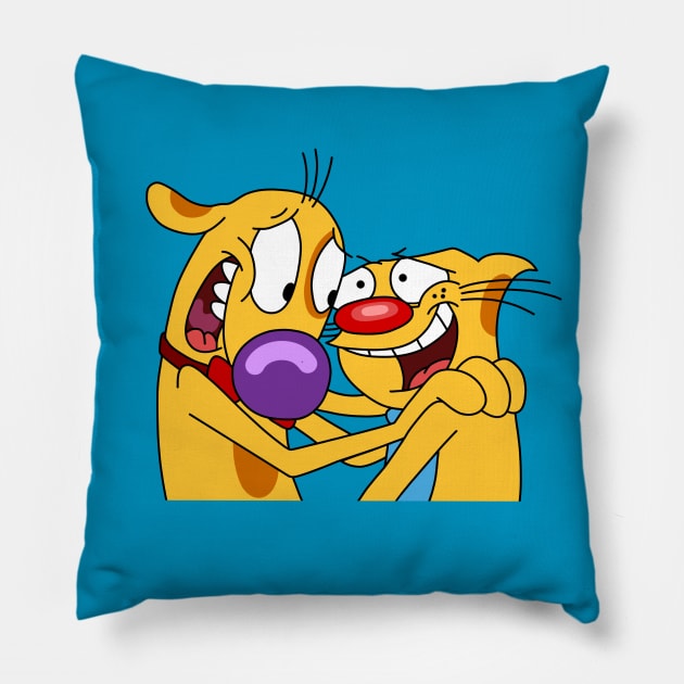 BFF Catdog Pillow by cariespositodesign