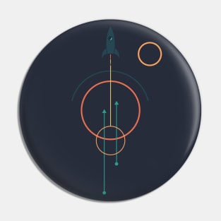 Spaceship Launch Minimalist Pin