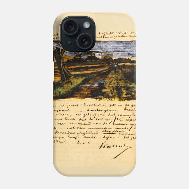 Vincent Van Gogh - Letter to Theo with Willow Phone Case by RandomGoodness