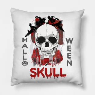 Halloween Skull tee design birthday gift graphic Pillow