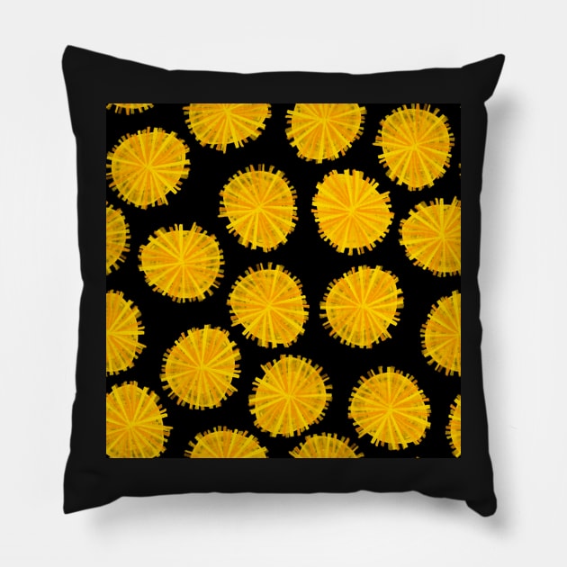 Dandelions on black Pillow by Kimmygowland