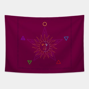 wicca elements colored Tapestry