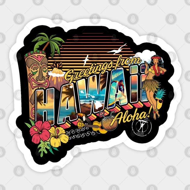 Vintage Hawaiian Floral Postcard Aloha Shirt - Extra Large