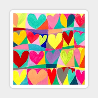 Love Rainbow Hearts Magnet