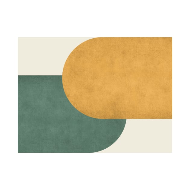 Half Circle Colorblock - Gold Green by moonlightprint