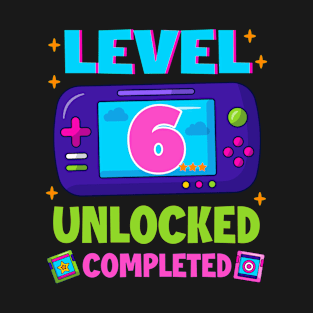 Level 6 Unlocked 6th Birthday Boys Video Game B-day Gift For BOys Kids T-Shirt