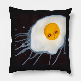 Egg Outsider Art Acrylic Painting Abstract Artwork Pillow