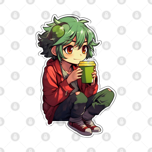 Cozy Anime Frog Boy Sticker by ribbitpng