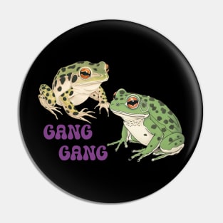 Gang Gang Frog Funny Cute Japanese Art Style Ukiyoe Meme Viral Pin