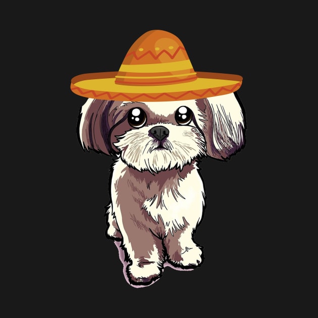 Cute dog shih tzu mexico cinco de mayo by franzaled