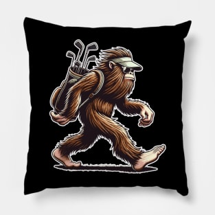 Funny Golf Novelty Sasquatch Bigfoot Golfing Pillow