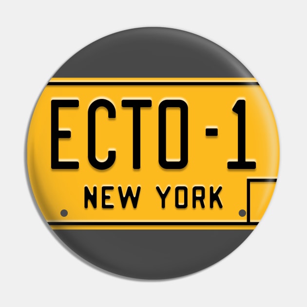 Ecto-1 Licence Plate (Ghostbusters) Pin by GraphicGibbon