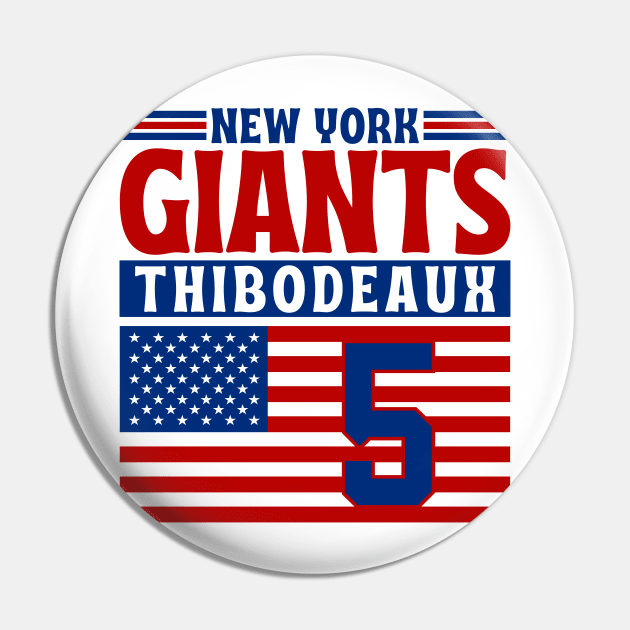 New York Giants Thibodeaux 5 American Flag Football Pin by Astronaut.co