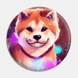 Cute Akita Inu Drawing Pin