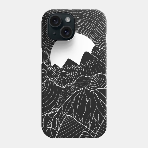 The white sun over the mountain Phone Case by Swadeillustrations