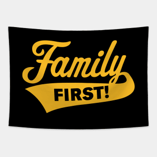 Family First! Family Is Most Important! (Gold) Tapestry