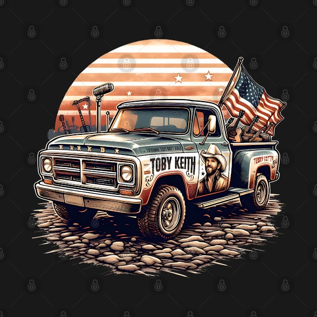 Vintage pickup truck adorned with Toby Keith by StyleTops