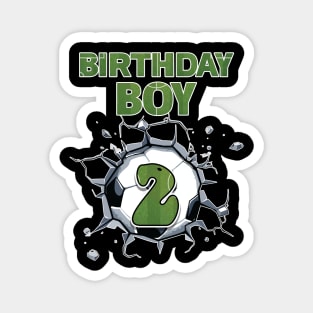 2nd Birthday Boys Soccer player Gift For Boys Kids toddlers Magnet