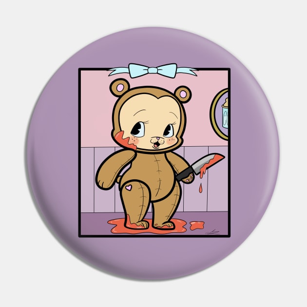 Killer Teddy Bear Pin by Ms.Tiny