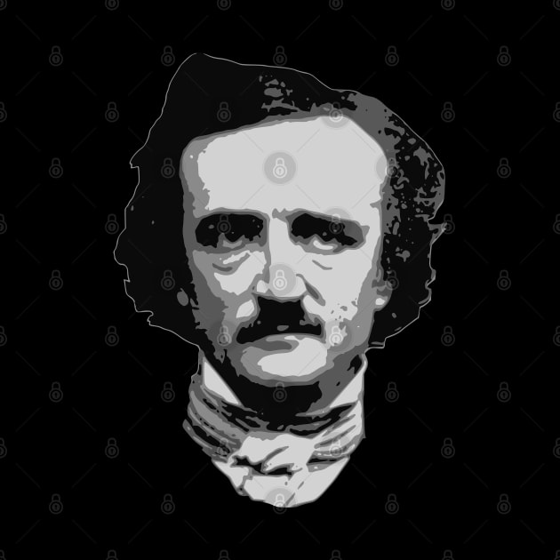 Edgar Allan Poe Black and White by Nerd_art