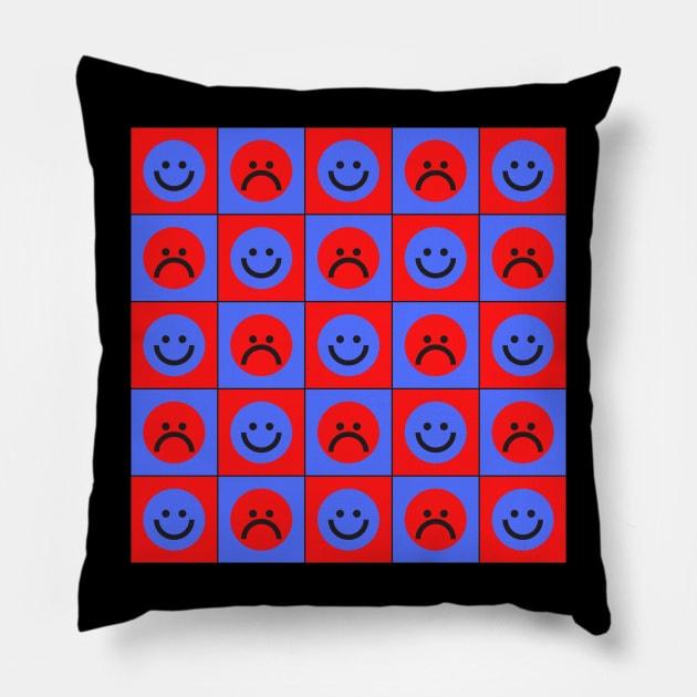 HAPPY AND SAD FACES Pillow by BE UNIQUE BY SHANIQUE
