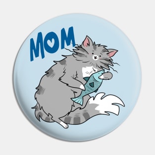 Mom - Gray Tabby Cat with a Fish Pin