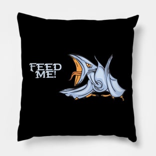 Hungry Blue Flying Dinosaur Pillow