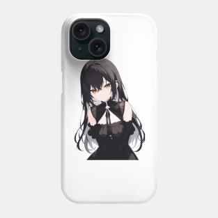 anime girl in black dress Phone Case