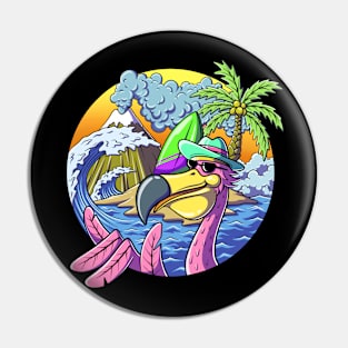 the flamingo and the beach Pin