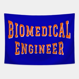 Biomedical Engineer in Orange Color Text Tapestry