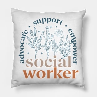 Advocate Support Empower Groovy Social Worker gruadiation Pillow