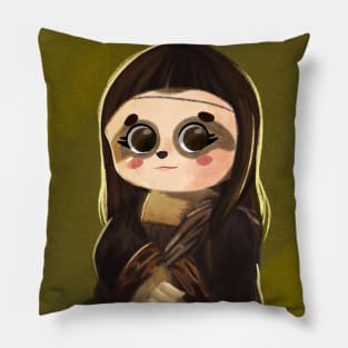 slowlisa, beautiful sloth named lisa like monalisa Pillow