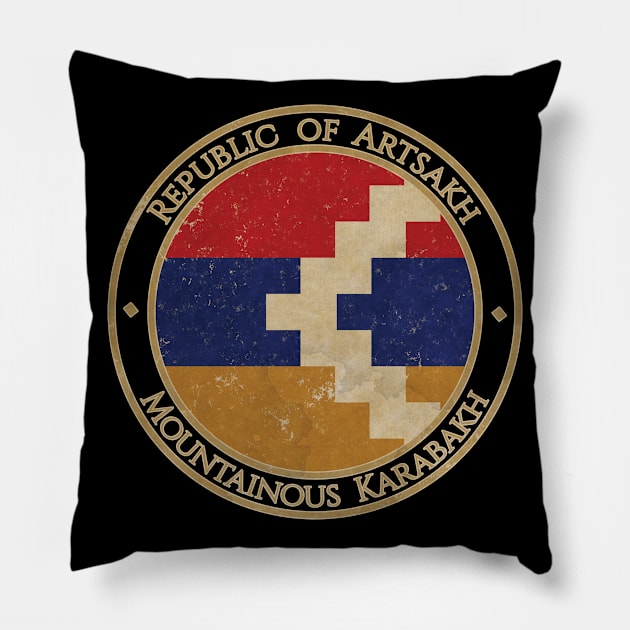 Vintage Republic of Artsakh Asia Asian Flag Pillow by DragonXX