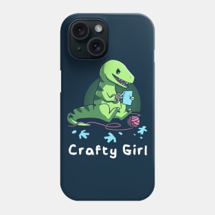 Crafty Girl Cute Funny Dinosaur Animal Lover Artsy Girly Quote Phone Case