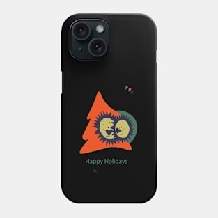 happy holidays hedgehog love Phone Case