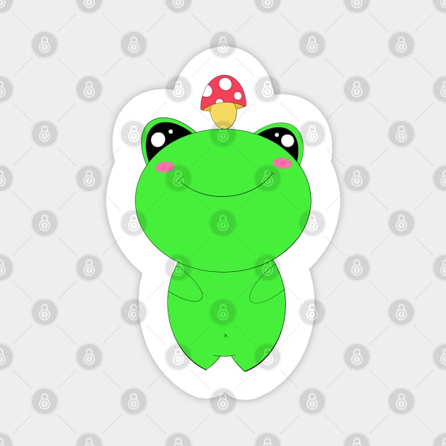 Kawaii mushroom frog Magnet by yudoodliez