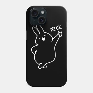 Cute Bunny with Peace Fingers White | Cute Gift Ideas | Handmade Illustrations by Atelier Serakara Phone Case