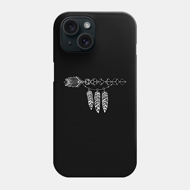 Boho Polyhedral Dice Arrow Tabletop Roleplaying RPG Gaming Addict Phone Case by dungeonarmory