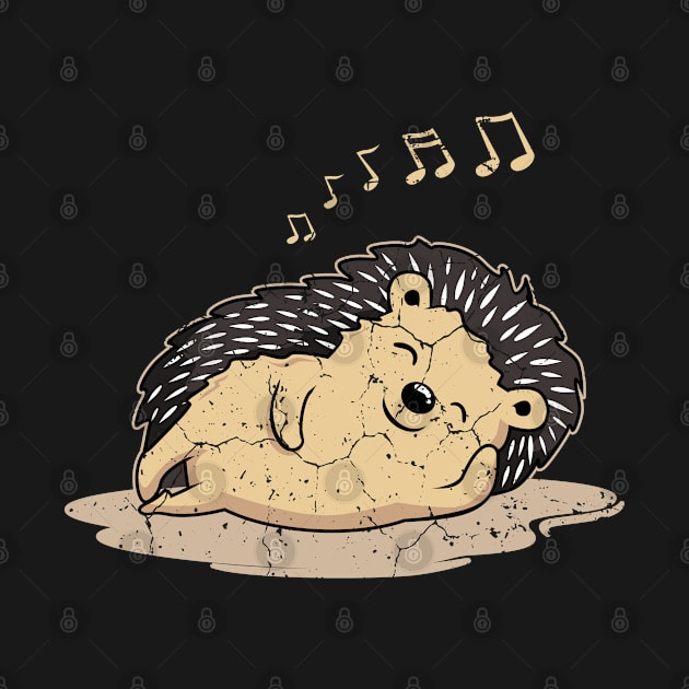 Hedgehog, Hedgehog relax and enjoy Music, funny Hedgehog by UranusArts