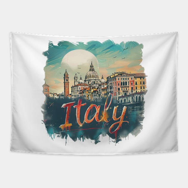 Italy t-shirt Tapestry by GreenMary Design