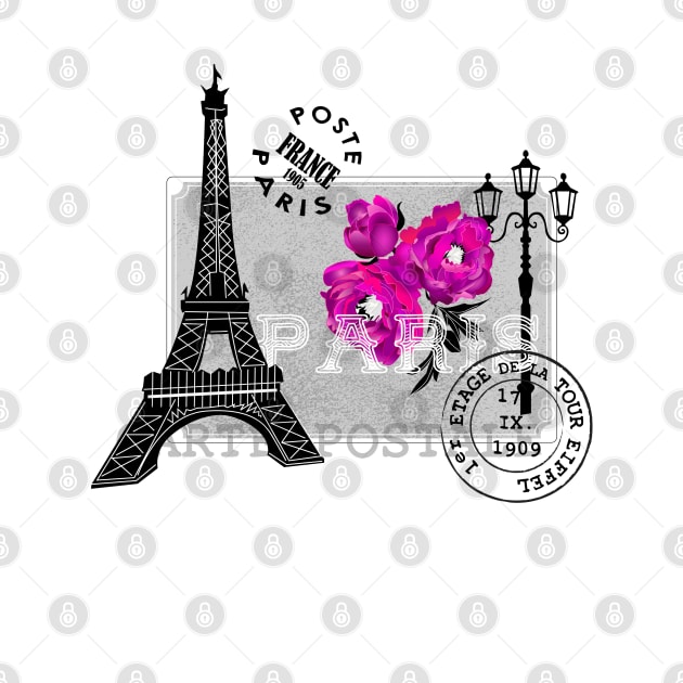 Vintage mail from Paris pink by kobyakov